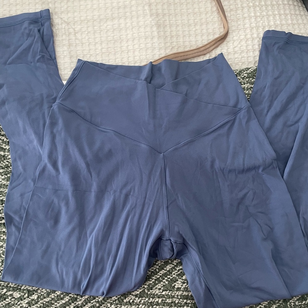 Aerie Blue High-Waisted Crossover Leggings